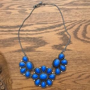 Royal Blue Flower Statement necklace